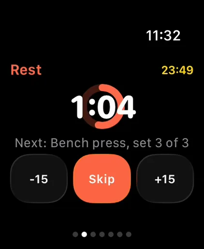 The Rest screen of Life OS on Apple Watch.